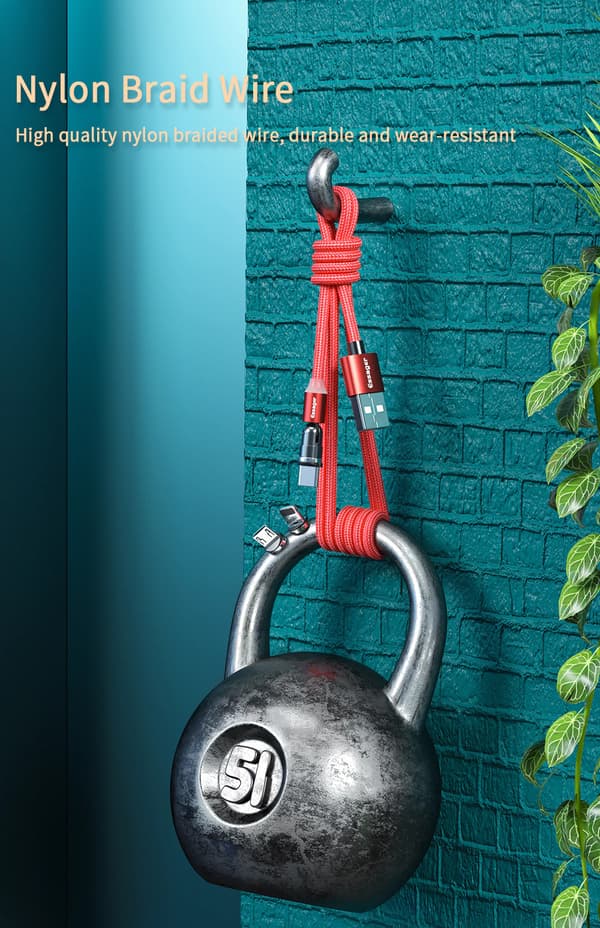 540° Magnetisk laddkabel som passar alla dina enheter 3-i-1 Micro-USB, Typ-C, iPhone
