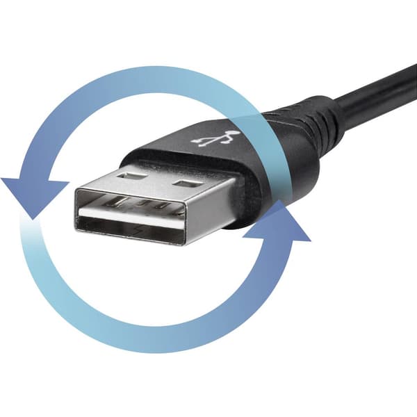 Renkforce USB-kabel USB 2.0 USB-C®-kontakt, USB-A kontakt 1.00 m Svart RF-4609276