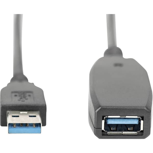 Digitus USB-kabel USB 3.2 Gen1 (USB 3.0) USB-A kontakt, USB-A uttag 15.00 m Svart Skärmad, dubbelt skärmad DA-73106