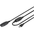 Miniatyrbild 1 av 4: Digitus USB-kabel USB 3.2 Gen1 (USB 3.0) USB-A kontakt, USB-A uttag 15.00 m Svart Skärmad, dubbelt skärmad DA-73106