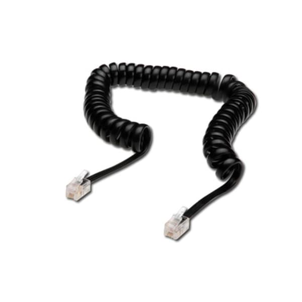 Digitus Telefon Anslutningskabel [1x RJ10 hane 4p4c - 1x RJ10 hane 4p4c] 4.00 m Svart