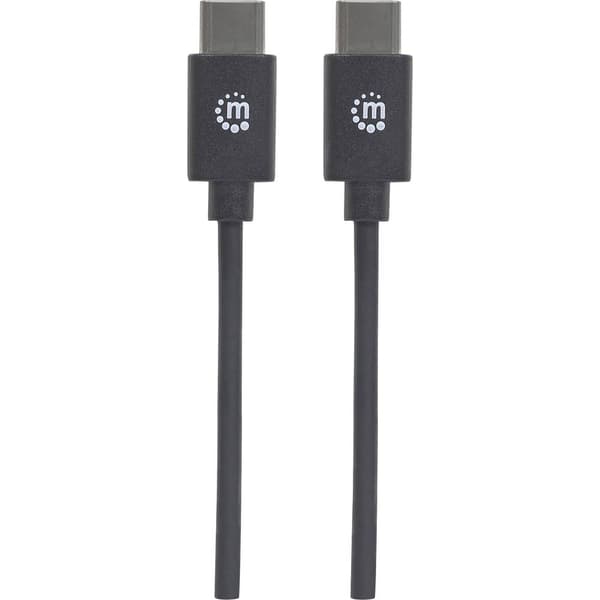 Manhattan USB-kabel USB 2.0 USB-C®-kontakt 3.00 m Svart 354882