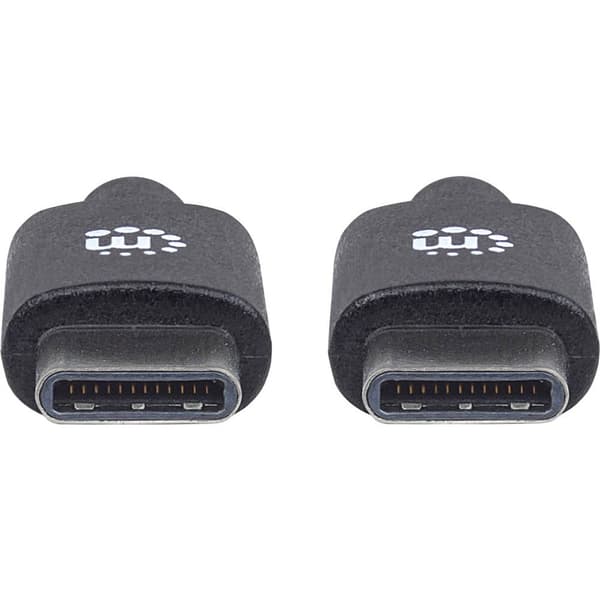 Manhattan USB-kabel USB 2.0 USB-C®-kontakt 3.00 m Svart 354882
