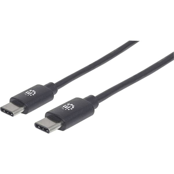 Manhattan USB-kabel USB 2.0 USB-C®-kontakt 3.00 m Svart 354882