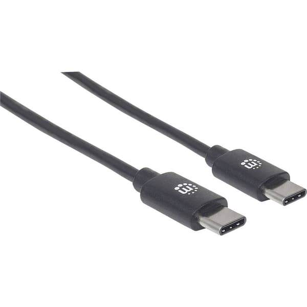 Manhattan USB-kabel USB 2.0 USB-C®-kontakt 3.00 m Svart 354882