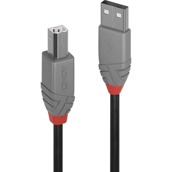 LINDY USB-kabel USB 2.0 USB-A kontakt, USB-B kontakt 2.00 m Svart 36673