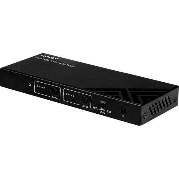 LINDY 2x2 HDMI 18G Matrix Switch 2+2 Port HDMI-Matrix-switch 4096 x 2160 pixel Svart