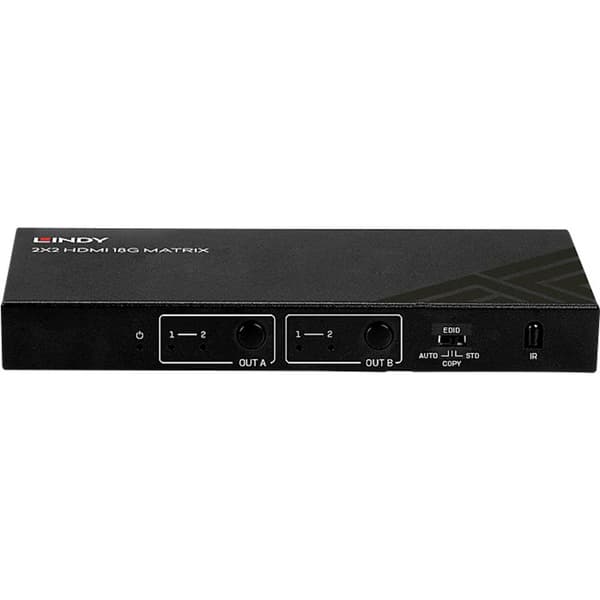 LINDY 2x2 HDMI 18G Matrix Switch 2+2 Port HDMI-Matrix-switch 4096 x 2160 pixel Svart