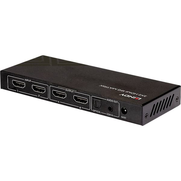 LINDY 2x2 HDMI 18G Matrix Switch 2+2 Port HDMI-Matrix-switch 4096 x 2160 pixel Svart