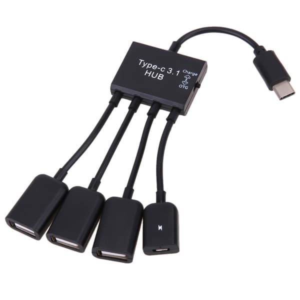 Type USB C 3.1 micro usb OTG Hub Cable Connector Spliter 4 Port Micro USB Power Charging Charger For Smartphone Computer