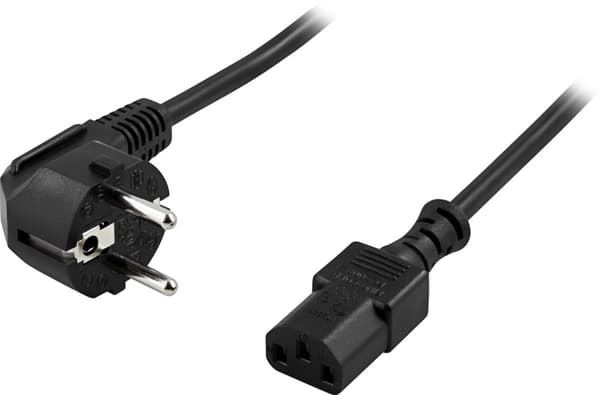Device cable PC & wall outlet angled CEE 7/7 & IEC C13 2m