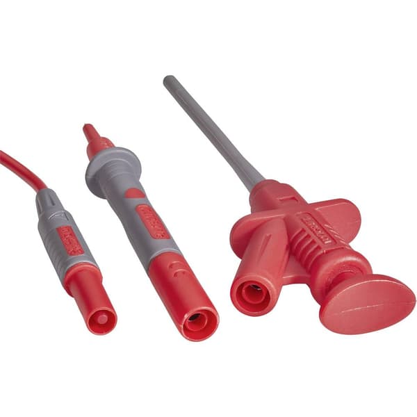 VOLTCRAFT MS-6 Säkerhets-mätledning-Set Laminerade stickdon 4 mm Prob 1.20 m Svart, Röd 1 set