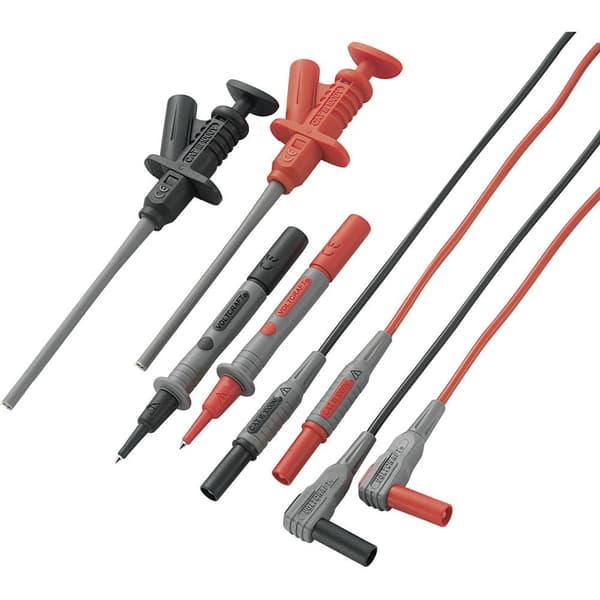 VOLTCRAFT MS-6 Säkerhets-mätledning-Set Laminerade stickdon 4 mm Prob 1.20 m Svart, Röd 1 set