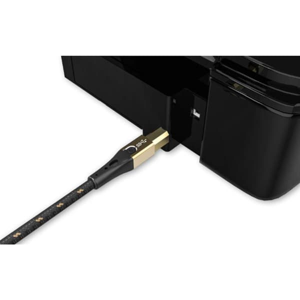 Oehlbach USB-kabel USB 2.0 USB-A kontakt, USB-B kontakt 0.50 m Svart/Guld D1C9540