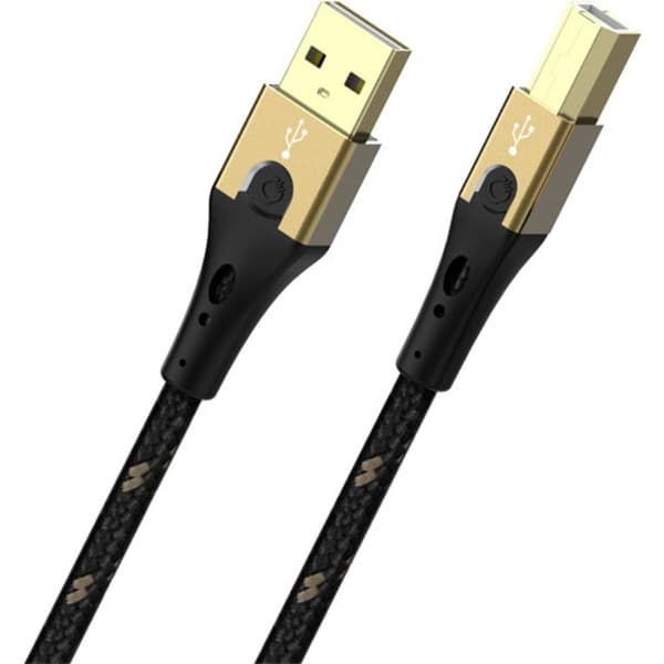 Oehlbach USB-kabel USB 2.0 USB-A kontakt, USB-B kontakt 0.50 m Svart/Guld D1C9540
