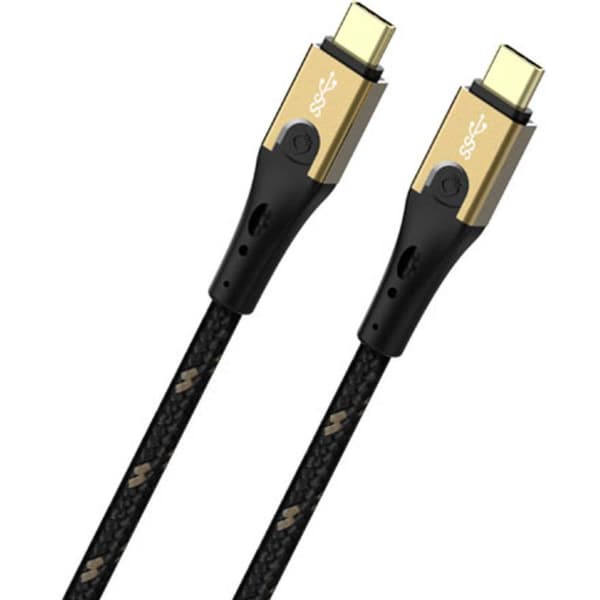 Oehlbach USB-kabel USB 3.2 Gen2 (USB 3.1 Gen2) USB-C®-kontakt, USB-C®-kontakt 3.00 m Svart/Guld D1C9533