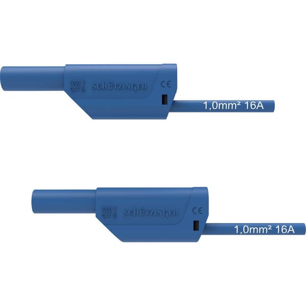 Schützinger VSFK 8700 / 1 / 100 / BL Säkerhets-mätledning 4 mm-kontakt 4 mm-kontakt 100.00 cm Blå 1 st