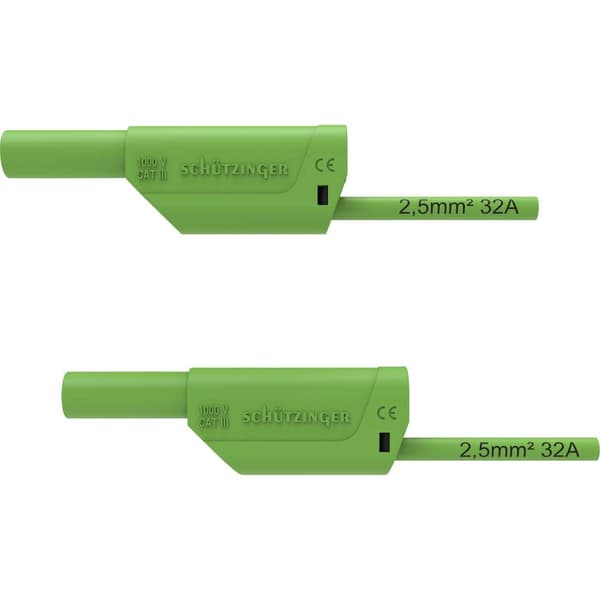 Schützinger VSFK 8700 / 2.5 / 200 / GN Säkerhets-mätledning 4 mm-kontakt 4 mm-kontakt 200.00 cm Grön 1 st