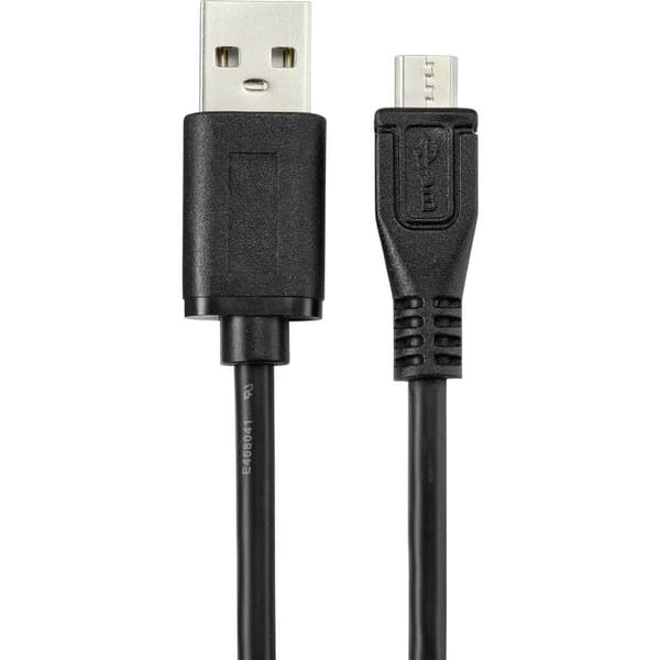 Renkforce USB-kabel USB 2.0 USB-A kontakt, USB-Micro-B-kontakt 2.00 m Svart Med antimikrobiell yta RF-4716836