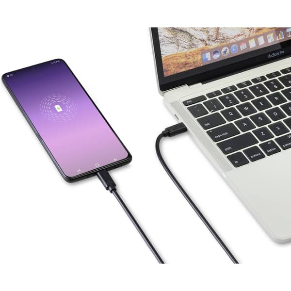 Renkforce USB-kabel USB 2.0 USB-C®-kontakt 2.00 m Svart Med antimikrobiell yta RF-4716842