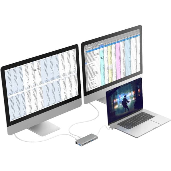Hama USB-C®-dockningsstation 00200133 Passar till följande märken: Apple MacBook inkl. laddningsfunktion-lås, USB-C® Po