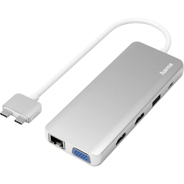 Hama USB-C®-dockningsstation 00200133 Passar till följande märken: Apple MacBook inkl. laddningsfunktion-lås, USB-C® Po