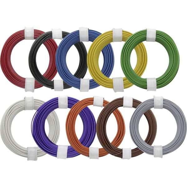 Donau Elektronik 118-MIX Flätad kabel 1 x 0.14 mm² Flerfärgad 1 set