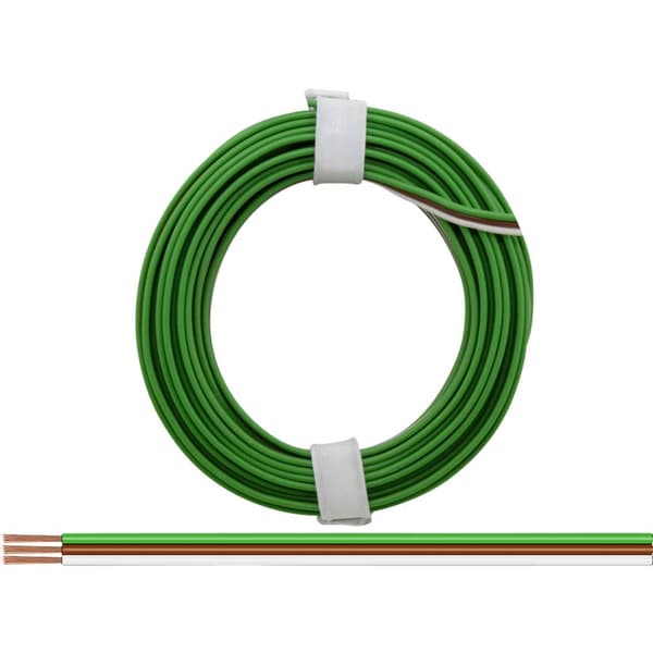 Donau Elektronik 318-5 Flätad kabel 3 x 0.14 mm² Grön, Brun, Vit 5 m