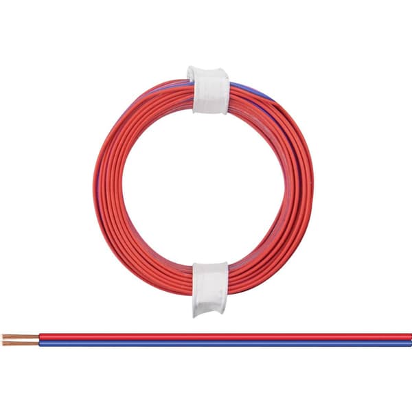 Donau Elektronik 114-02 Flätad kabel 2 x 0.08 mm² Rödblå 5 m
