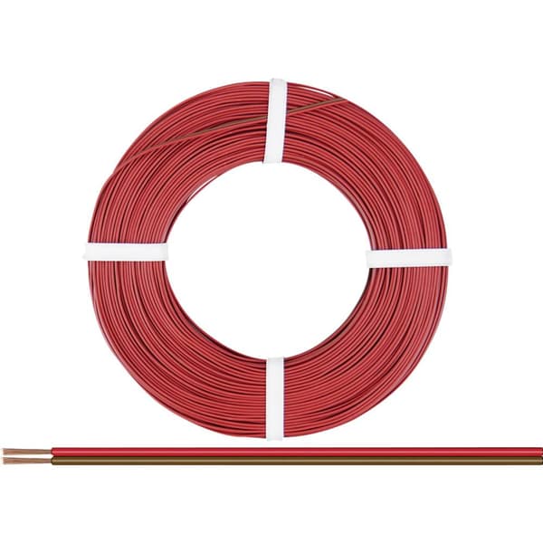 Donau Elektronik 218-080 Flätad kabel 2 x 0.14 mm² Rödbrun 50 m