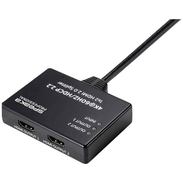 SpeaKa Professional SP-9443508 1+2 Port HDMI-Splitter Svart