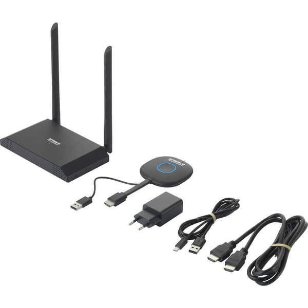 SpeaKa Professional SP-VShare Trådlöst 4K UHD presentationssystem 4 x Multi Viewer, Digital whiteboard-funktion, Säker