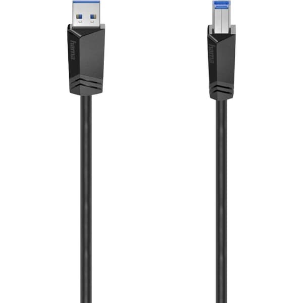 Hama USB-kabel USB 3.2 Gen1 (USB 3.0) USB-A kontakt, USB-B kontakt 1.50 m Svart 00200625