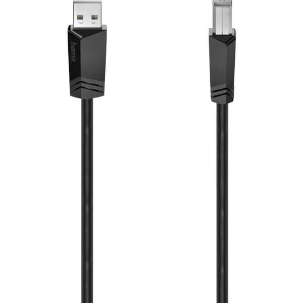 Hama USB-kabel USB 2.0 USB-A kontakt, USB-B kontakt 3.00 m Svart 00200603