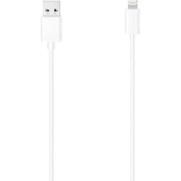Hama USB-laddningskabel USB 2.0 USB-A kontakt, Apple Lightning kontakt 1.50 m Vit 00200623
