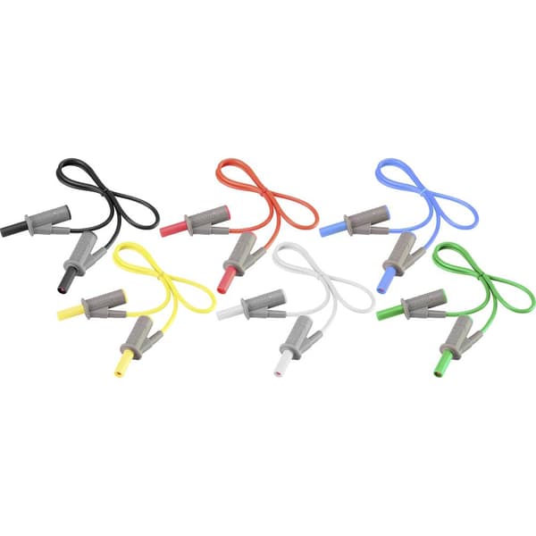 VOLTCRAFT MSB-501 Mätledning-Set Laminerade stickdon 4 mm Laminerade stickdon 4 mm 0.50 m 12 st