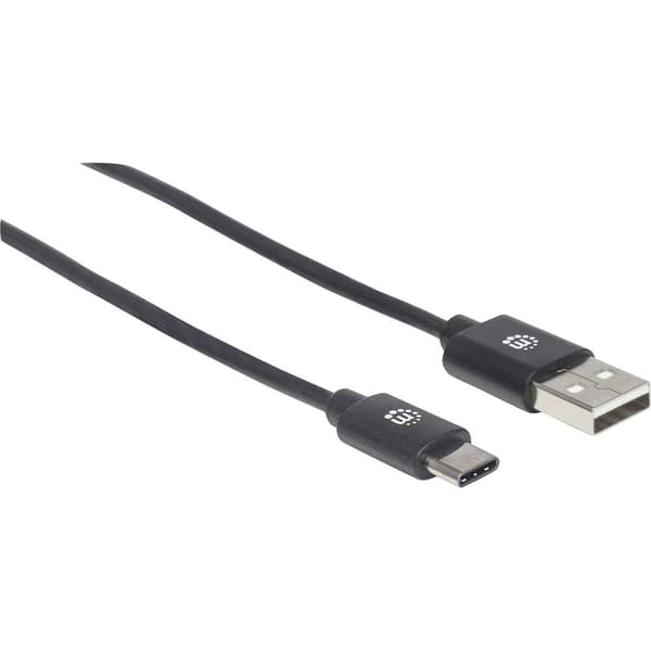 Manhattan USB-kabel USB 2.0 USB-A kontakt, USB-C®-kontakt 2.00 m Svart 354929