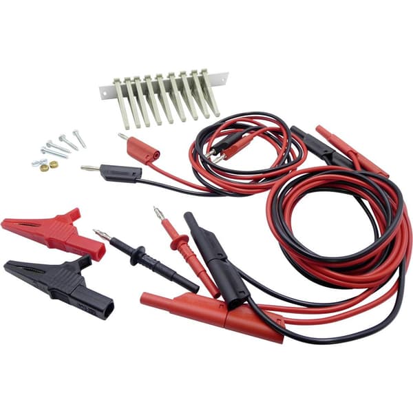 Schnepp 354 000062 Säkerhets-mätledning-Set Prob, Krokodilklämmor, 4 mm-kontakt 4 mm-kontakt Svart, Röd 1 set