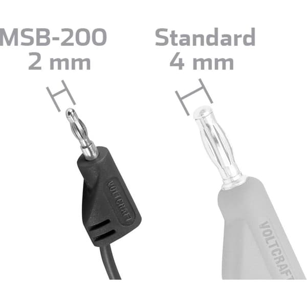 VOLTCRAFT MSB-200 Mätledning-Set Laminerade stickdon 2 mm Laminerade stickdon 2 mm 12 st