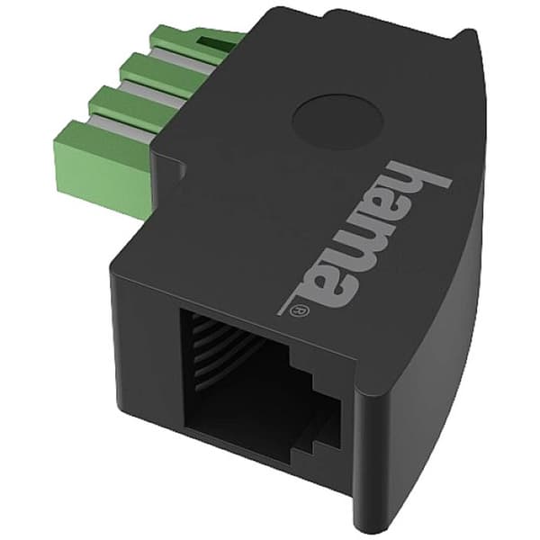 Hama Telefon Adapter [1x TAE-F-stiftdon - 1x RJ11 hona] Svart