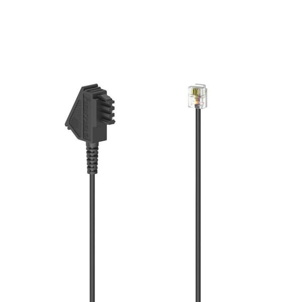 Hama Telefon Anslutningskabel [1x TAE-F-stiftdon - 1x RJ11 hane 6p4c] 6 m Svart
