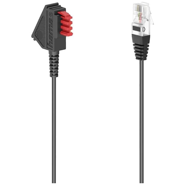 Hama DSL Anslutningskabel [1x TAE-F-stiftdon - 1x RJ45 hane 8p2c] 10 m Svart