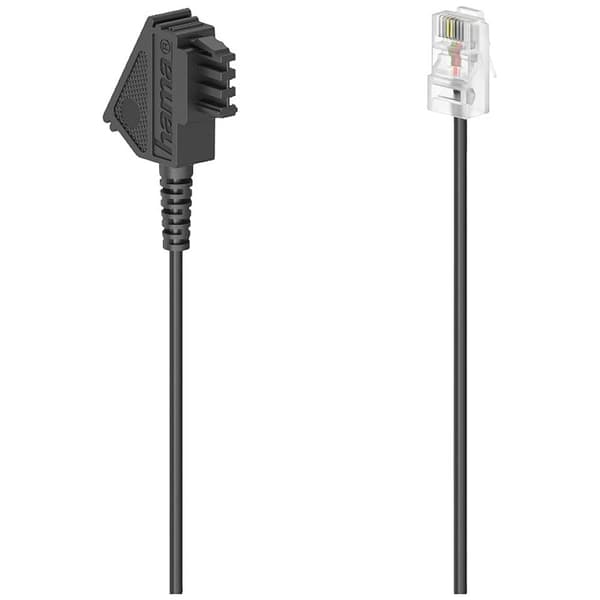 Hama DSL Anslutningskabel [1x TAE-F-stiftdon - 1x RJ45 hane 8p2c] 10 m Svart