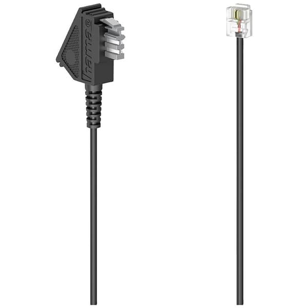 Hama Telefon Anslutningskabel [1x TAE-N-stiftdon - 1x RJ11 hane 6p2c] 6 m Svart
