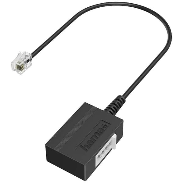 Hama Telefon Anslutningskabel [1x RJ11 hane 6p4c - 1x TAE-F-koppling] 0.2 m Svart