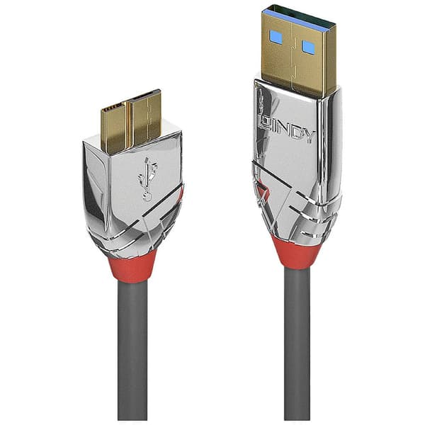 LINDY USB-kabel USB 3.2 Gen1 (USB 3.0) USB-A kontakt, USB-Micro-B 3.0-kontakt 0.50 m Grå 36656