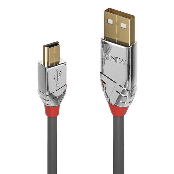 LINDY USB-kabel USB 2.0 USB-A kontakt, USB Mini-B kontakt 0.50 m Grå 36630