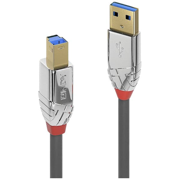 LINDY USB-kabel USB 3.2 Gen1 (USB 3.0) USB-A kontakt, USB-B kontakt 0.50 m Grå 36660