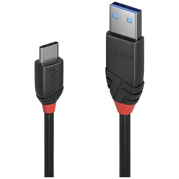 LINDY USB-kabel USB 3.2 Gen1 (USB 3.0) USB-C®-kontakt, USB-A kontakt 0.15 m Svart 36914