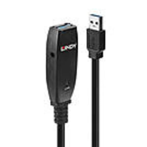 LINDY USB-kabel USB 3.2 Gen1 (USB 3.0) USB-A kontakt, USB-A uttag 15.00 m Svart 43322